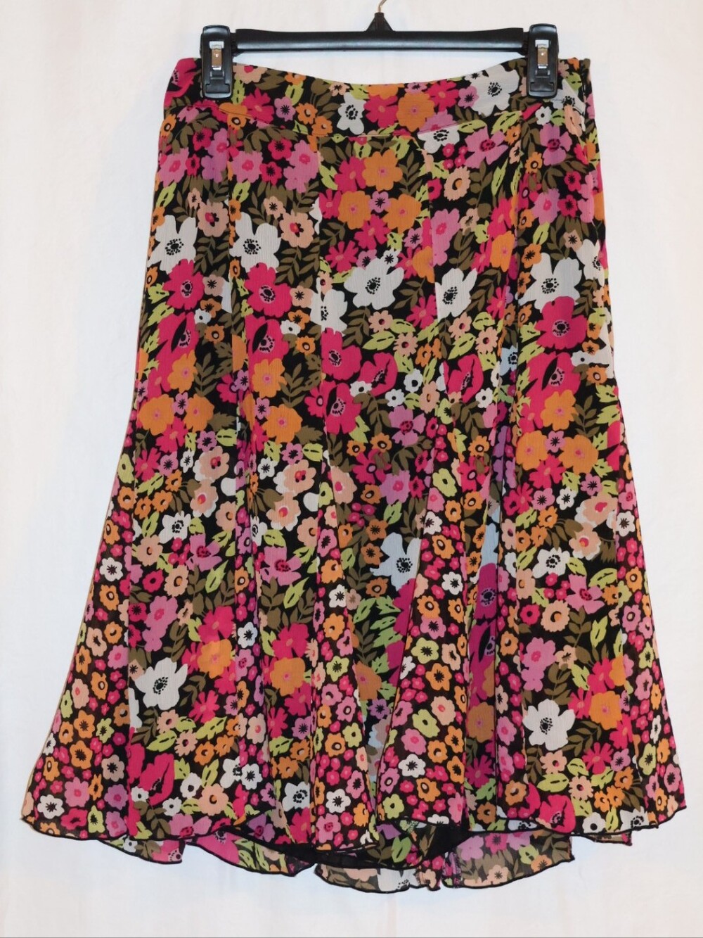 Kim Rogers Signature Multi-colored Floral Midi Skirt.